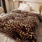 10 LB Korean Heavy Plush 2 Ply Mink Blankets with Leopard Pattern Queen-Sized