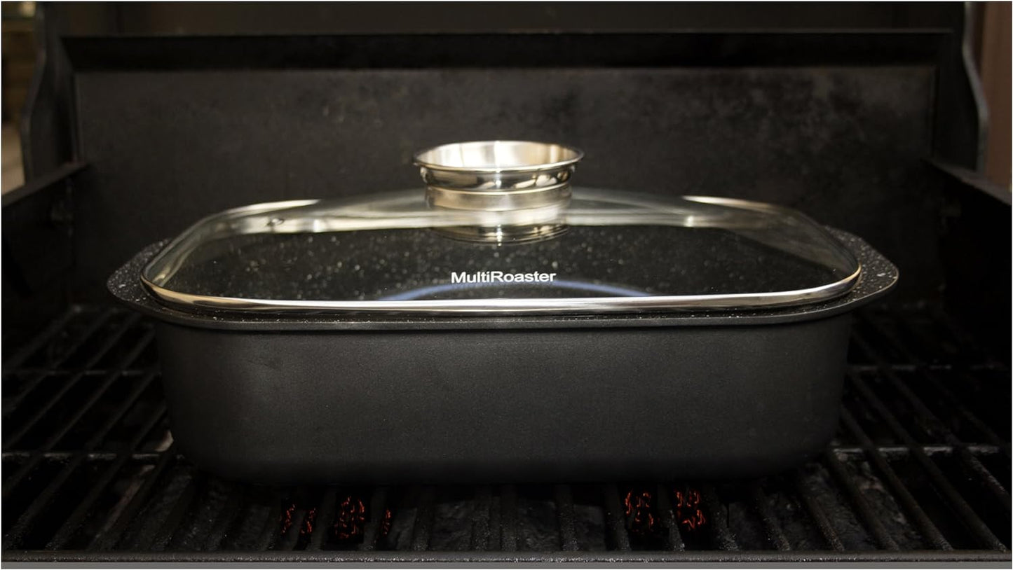 Multi Roaster Roasting Pan with Innovative Salt Canal and Black Marble Stone