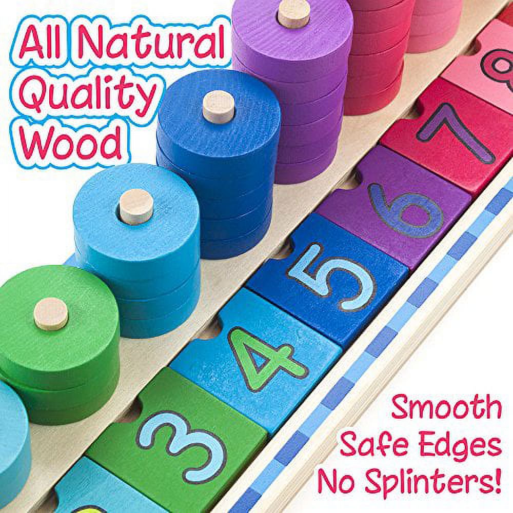 Toyster's 56 PC Wooden Mathematics Stacker