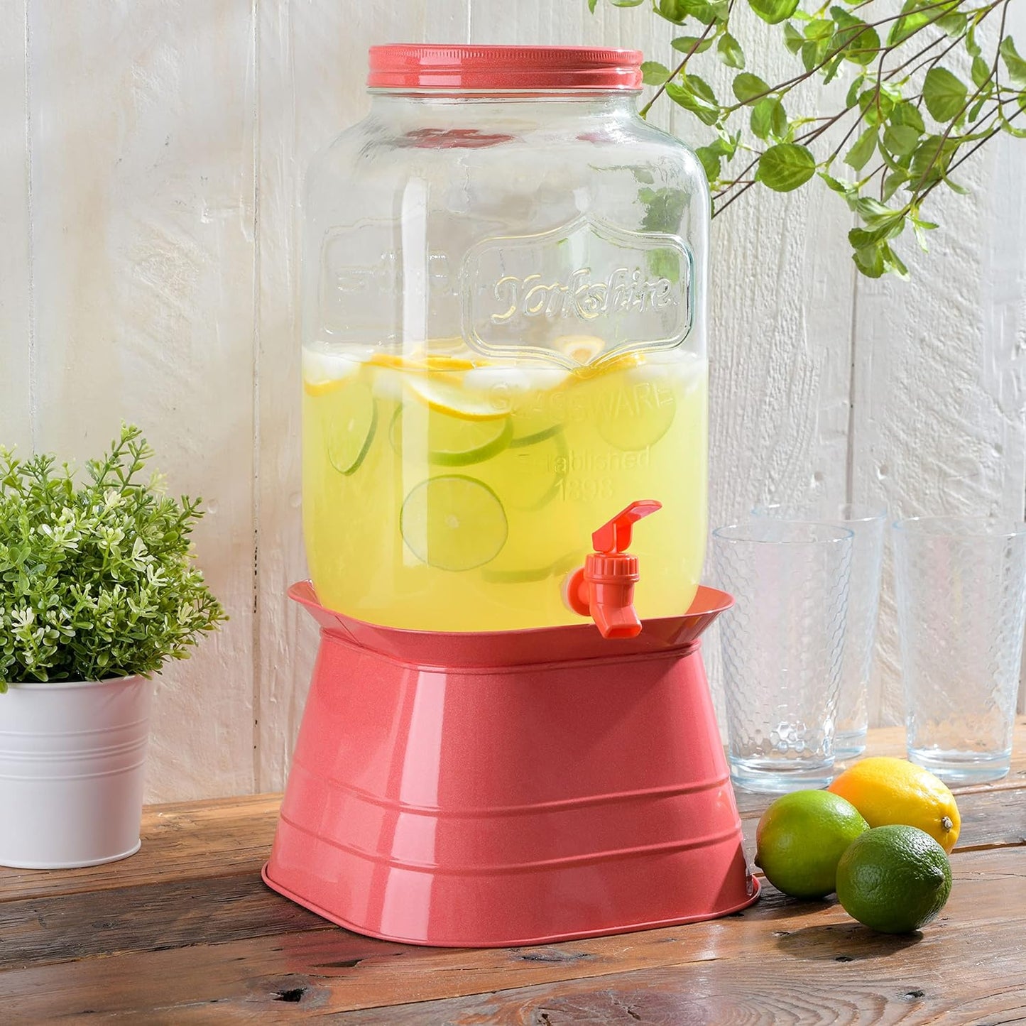 2 Gal Gibson Chiara Coral Mason Beverage Dispenser