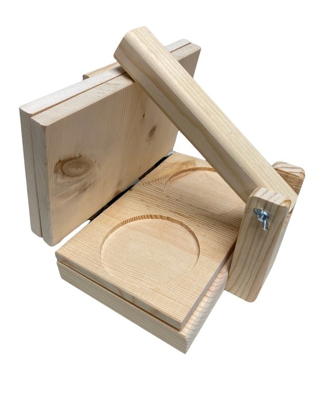 Mini 3-in-1 Wooden Tortilla Press with 2 Sopes