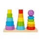 TOOKYLAND 17 PC 3 Towers Wooden Geometric Stacking Toy