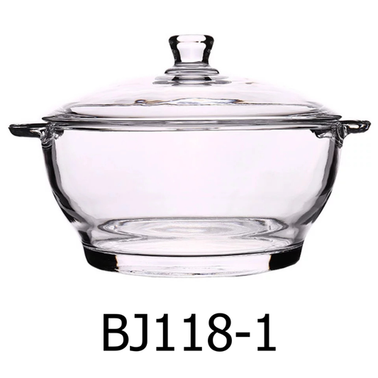 7.5" Clear Glass Casserole with Lid