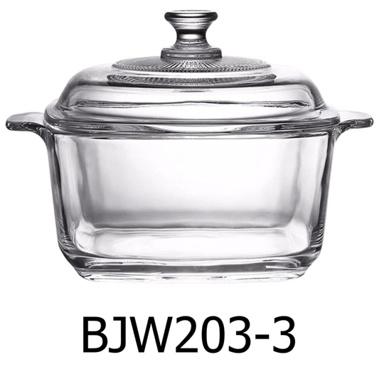 7.8" Clear Glass Casserole with Lid