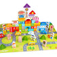 Toyster's 100 PC Wooden City Building Blocks With Mat