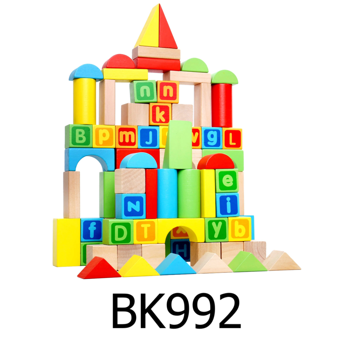 Toyster’s 80 PC Wooden Colorful Classic Building Blocks