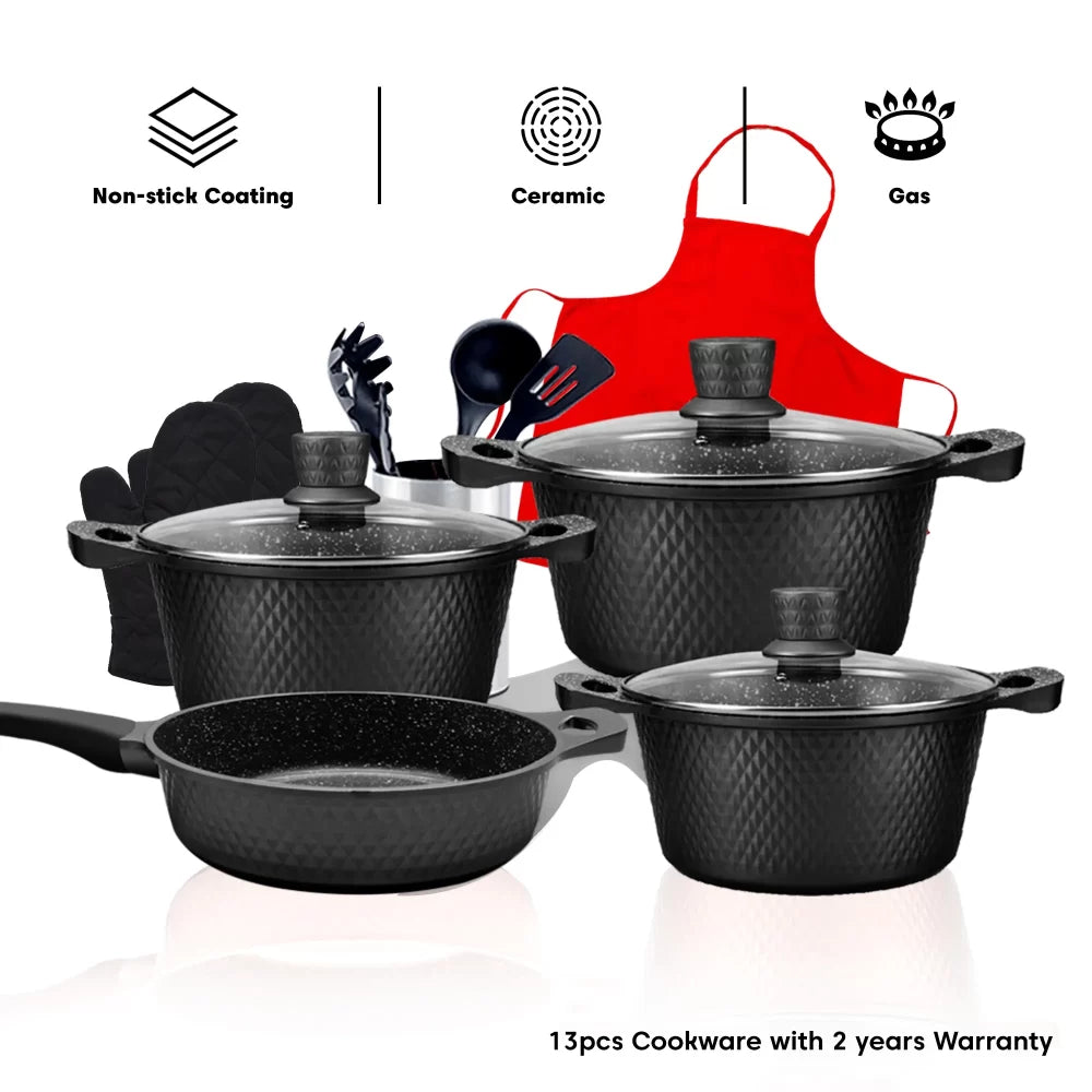 13 PC BITOFI Granite Diamond Cookware Set