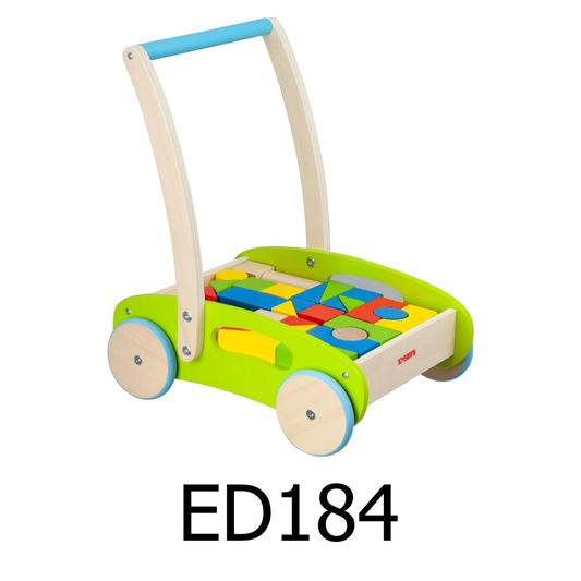 Toyster's Wooden Baby Walker and Block Puzzle Push Cart