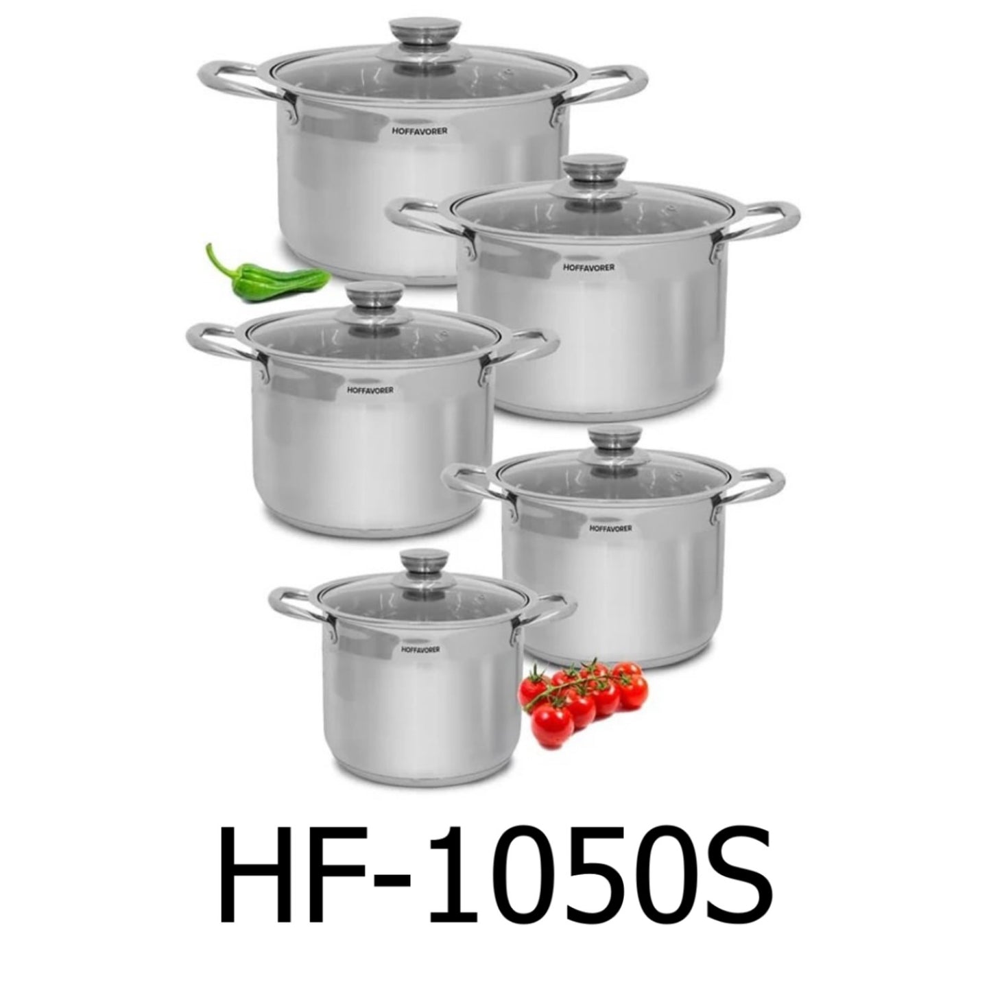 10 PC Stainless Steel Stockpot Set