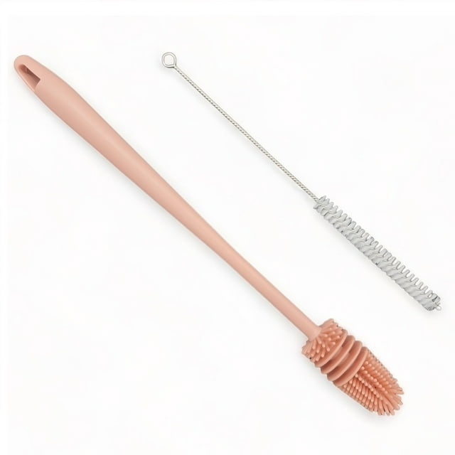 2 PC Bottle & Straw Brush Set - Pink