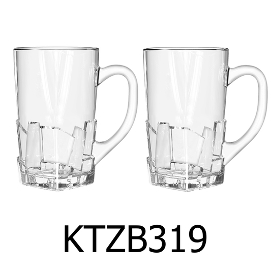 2 PC Glass Beer Mug