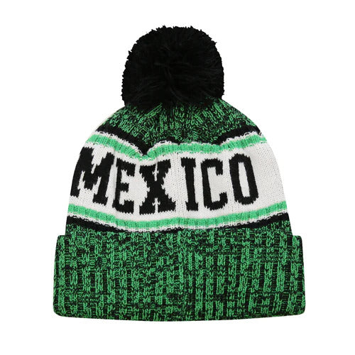 Icon Sports Mexico Flag Standard Unisex Pom Beanie