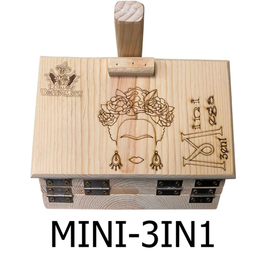 Mini 3-in-1 Wooden Tortilla Press with 2 Sopes