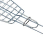 1 Fish BBQ Grill Basket Wire Mesh Grilling Net with Long Wooden Handle