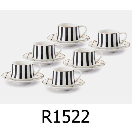 12 PC Black & White Coffee Set