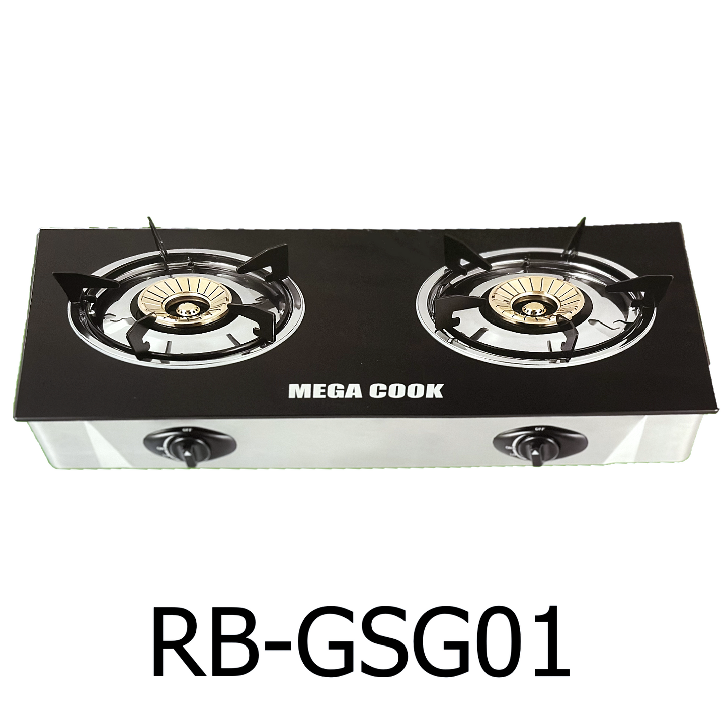 Mega Top Glass Double Burners Gas Stove