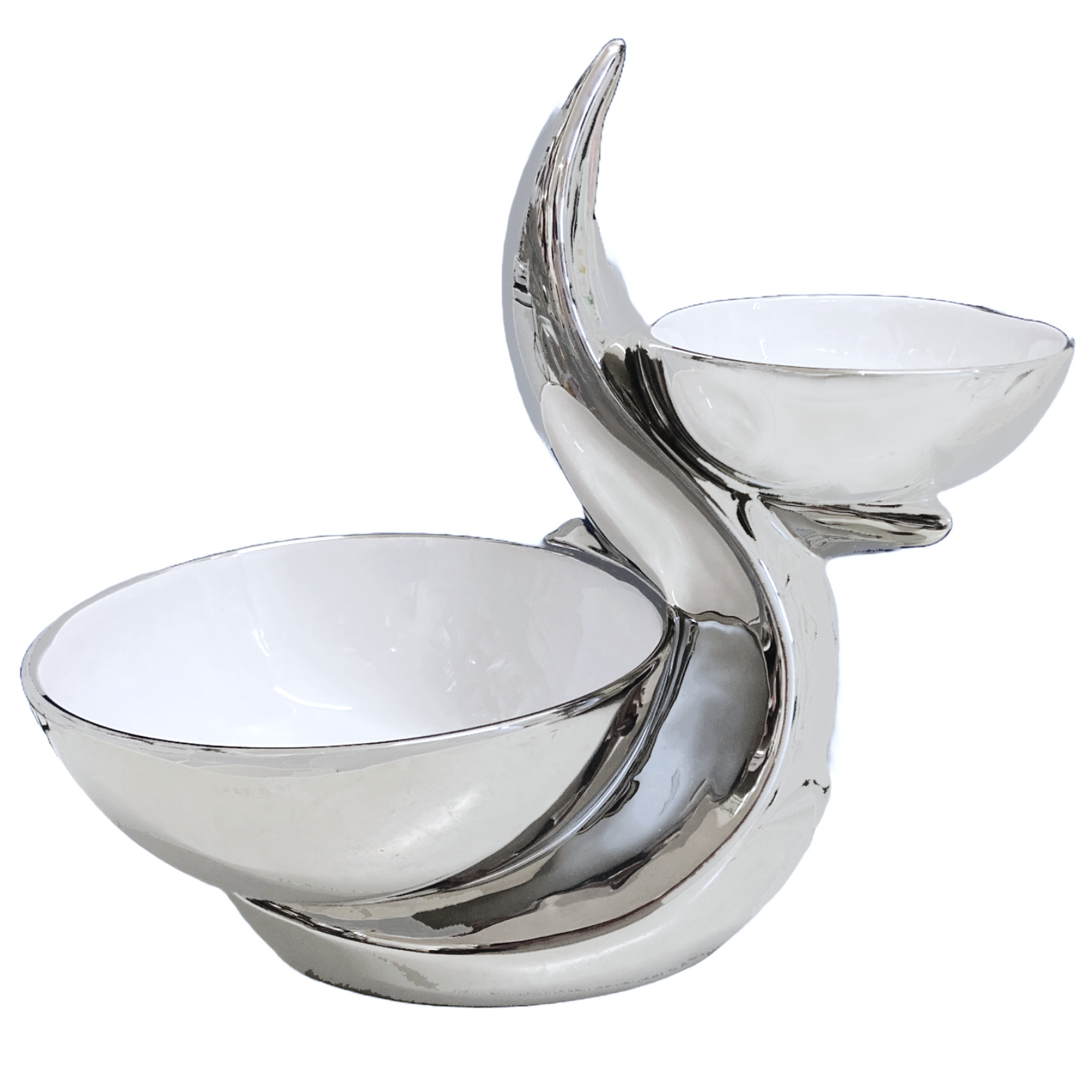 Large 2 Tier Silver Plated Decorative Bowl