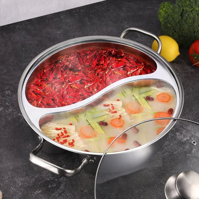 Mega Cook Germany Stainless Steel Shabu Pot with Divider