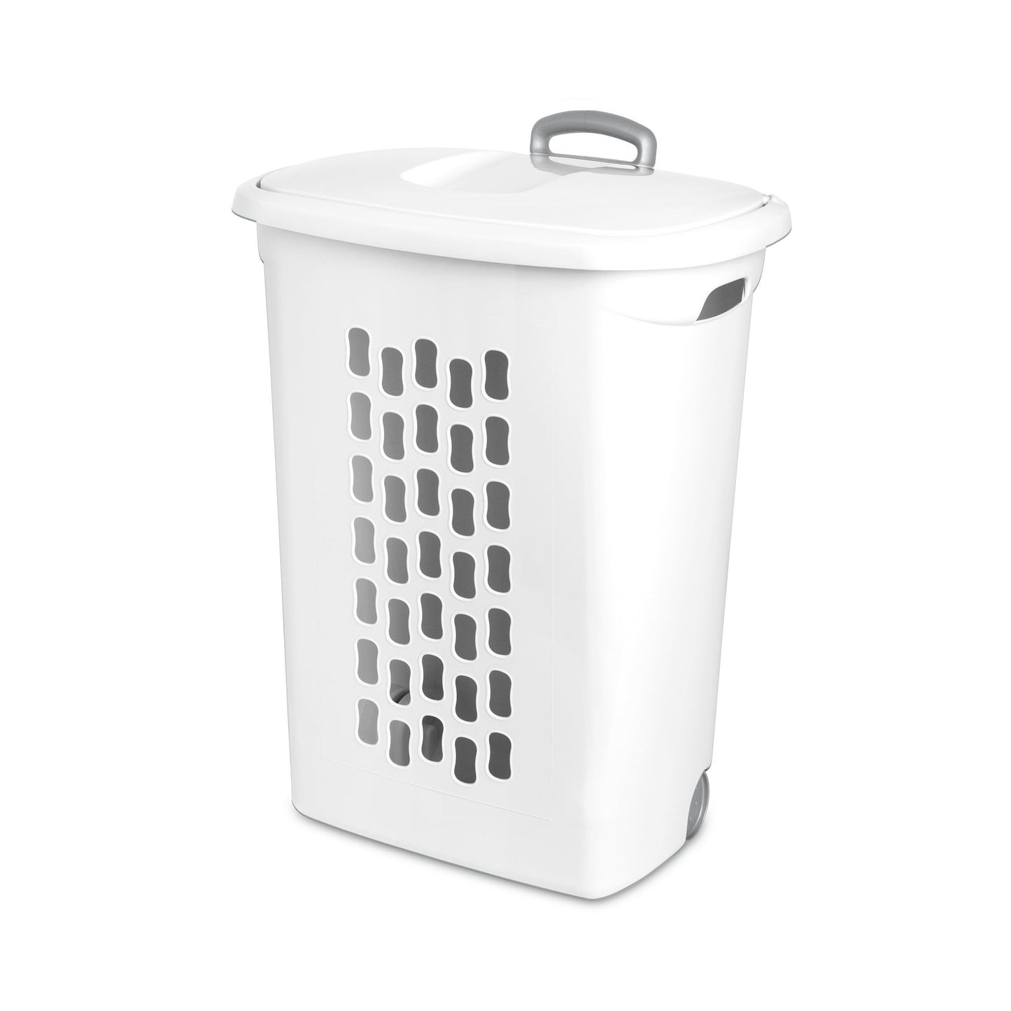 Sterilite Ultra™ Wheeled Hamper Plastic, White