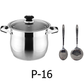 16 QT Stainless Steel 18/10 Induction Stock Pot (Free Gift 2 Spoons)