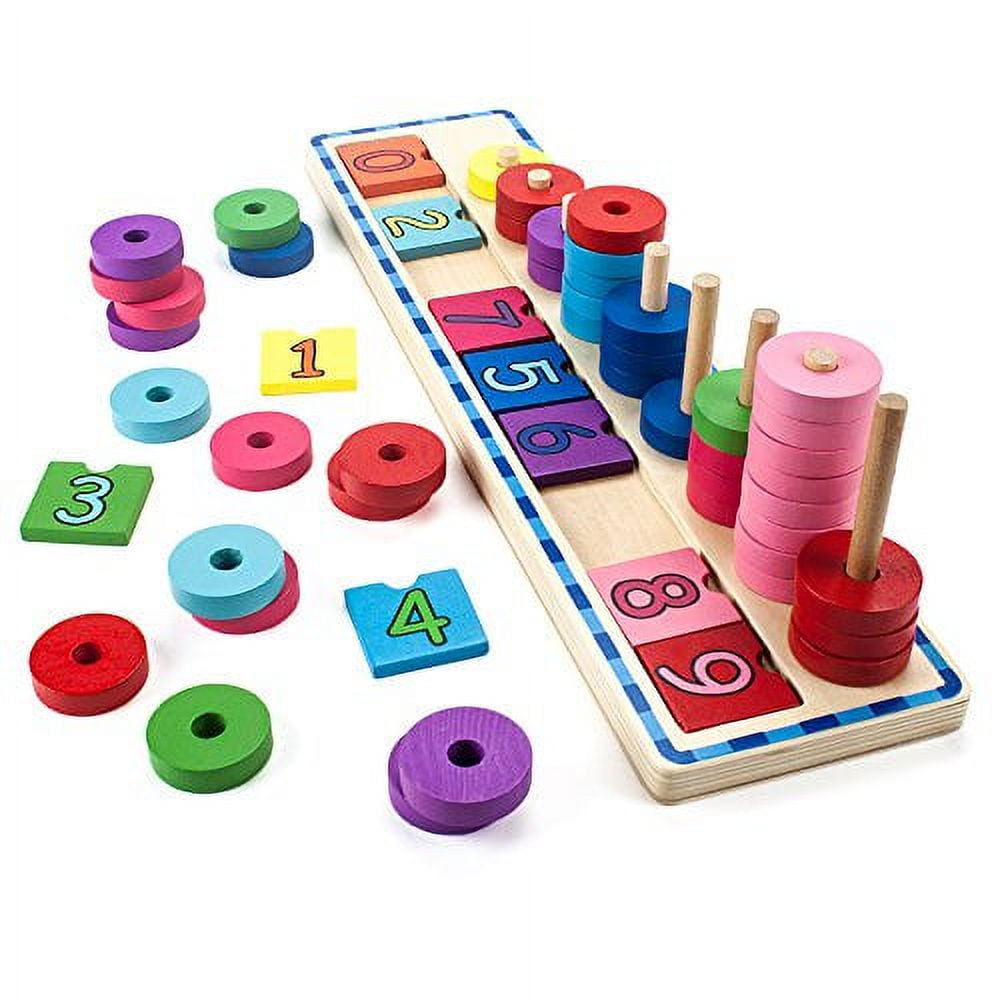 Toyster's 56 PC Wooden Mathematics Stacker