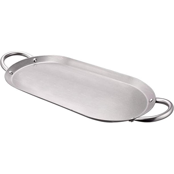 19” Oval Stainless Steel Fry Pan Comal