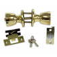 Polished Brass Exterior Door Knobs with Lock and Key