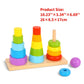 TOOKYLAND 17 PC 3 Towers Wooden Geometric Stacking Toy