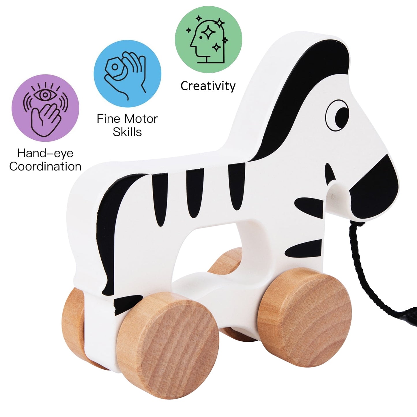 Zebra Along Pull Toy