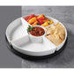 6 PC Stoneware Sectional Serving Set with Rotating Tray