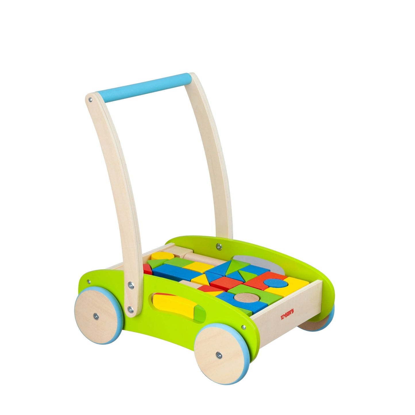 Toyster's Wooden Baby Walker and Block Puzzle Push Cart