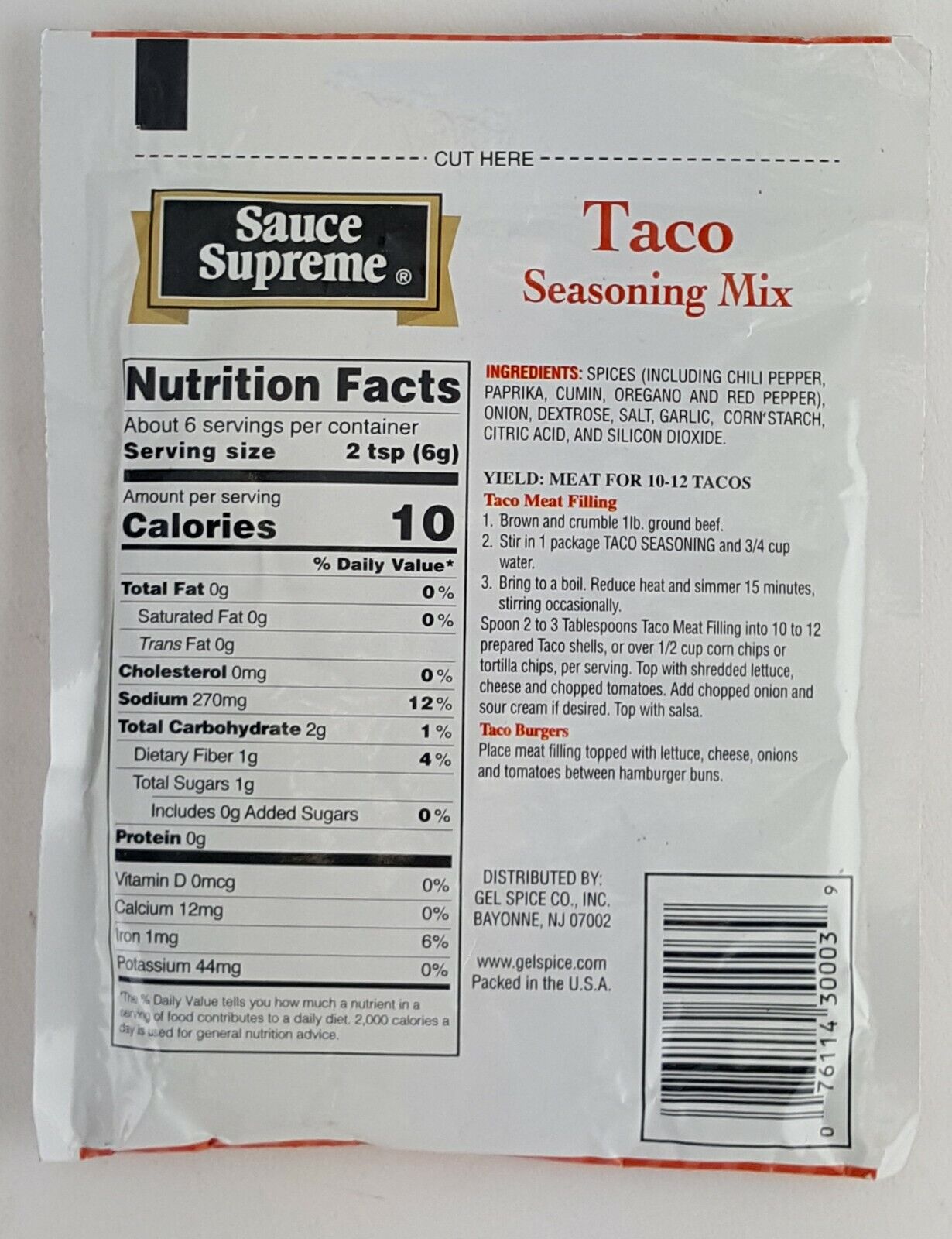 Taco Seasoning Mix