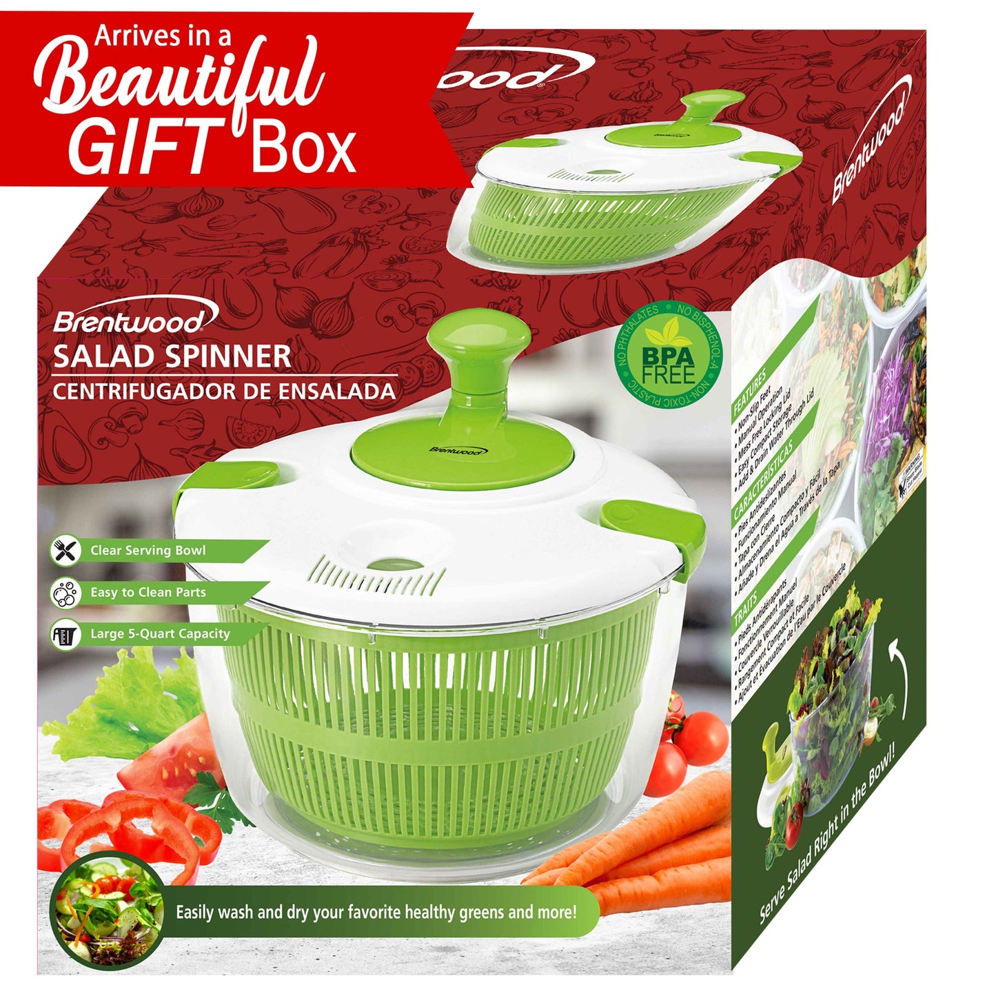 5 QT Brentwood Salad Spinner