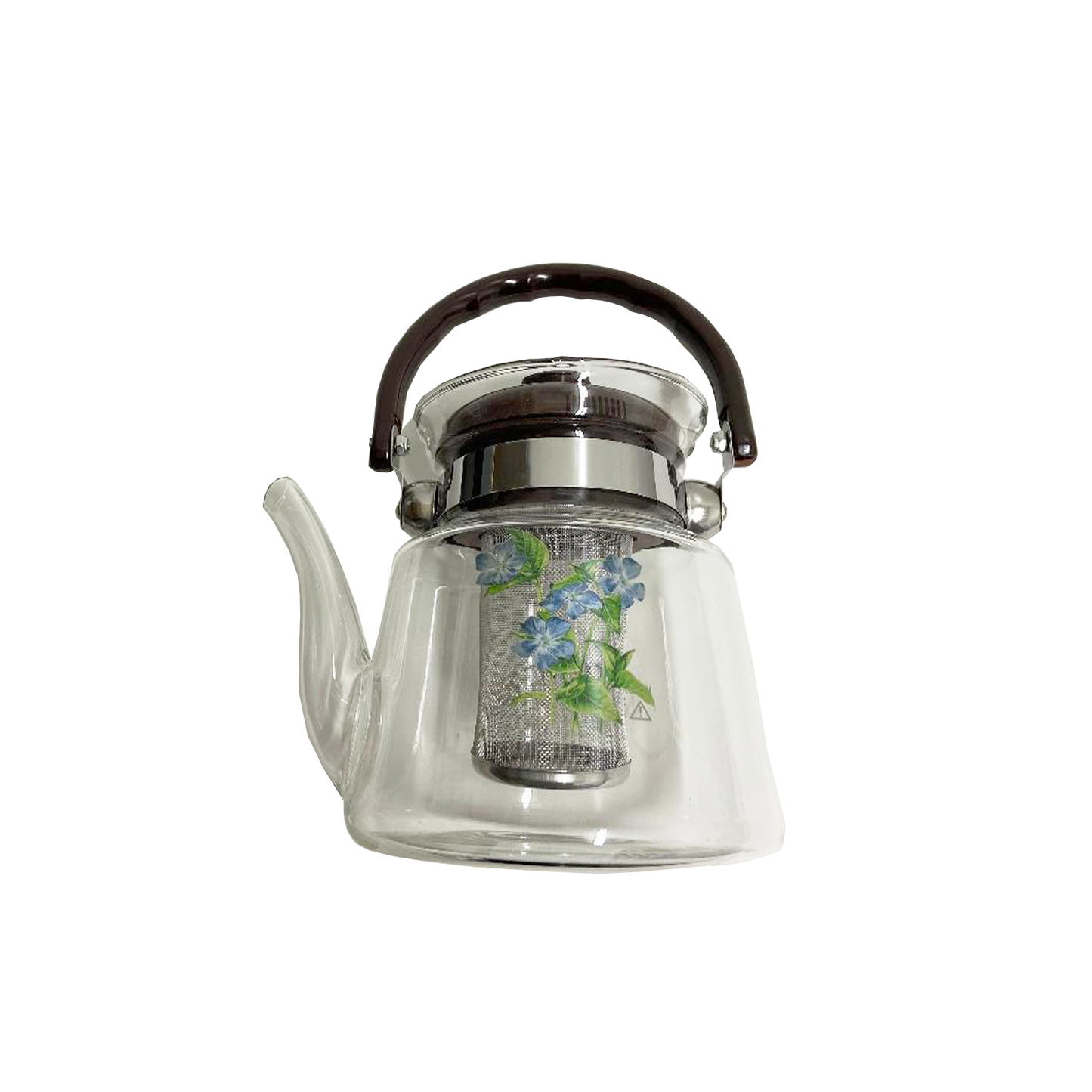 1.1L Glass Coffee & Tea Pot with Flower Design