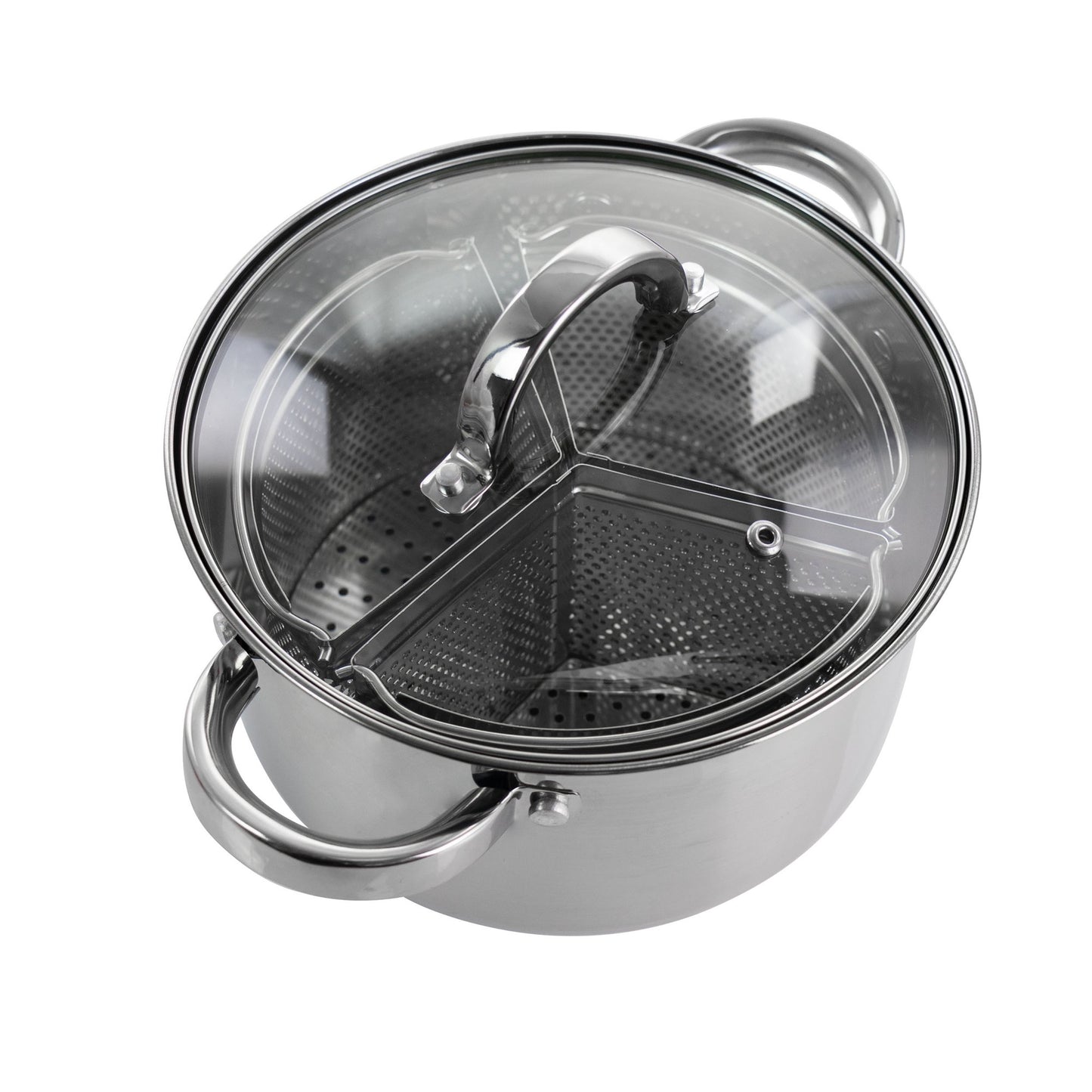 5 QT Oster Stainless Steel Dutch Oven with 3-Section Dividers