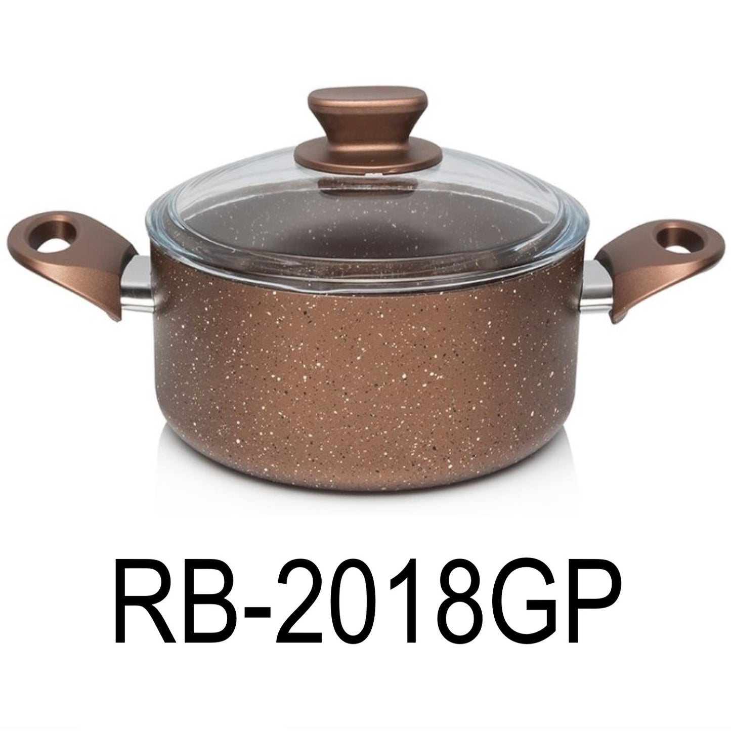 18cm Bronze Granite Coating Aluminum Deep Pot