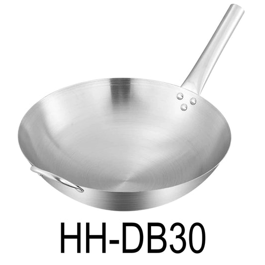 30cm Stainless Steel Wok Pan With Long & Short Handles