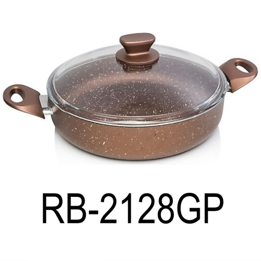 28cm Bronze Granite Coating Aluminum Shallow Pot