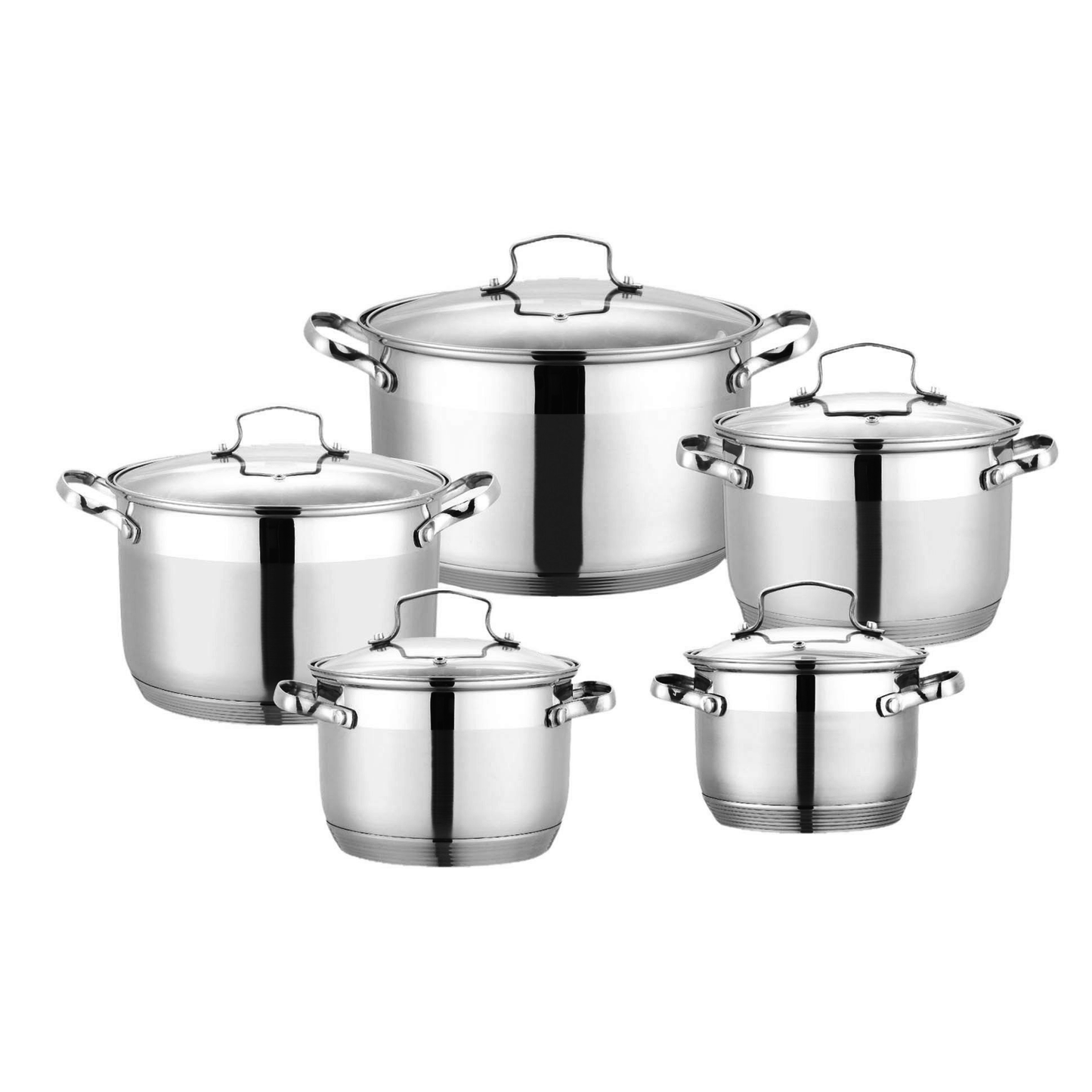 10 PC Stainless Steel 18/10 Induction Cookware Set