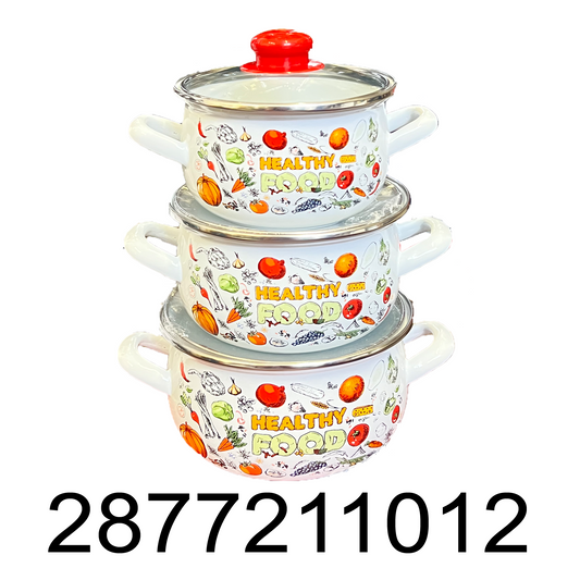 6 PC Fruits Enamel Stockpot Set