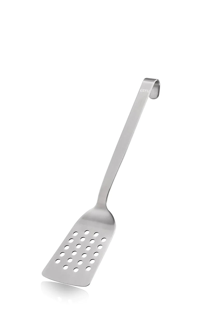 Linden Sweden 1011.02 Gourmaid 10 1/2 Black High-Heat Silicone Perforated  Wide Spatula / Turner