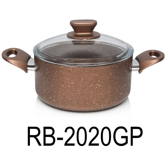 20cm Bronze Granite Coating Aluminum Deep Pot