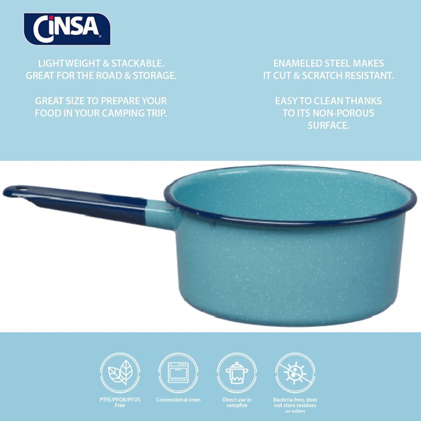 2 PC Turquoise Blue Sauce Pan