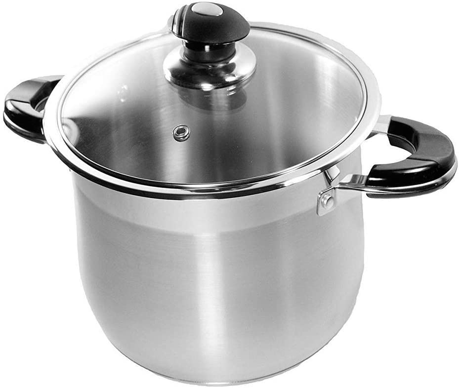 Gourmet Chef 10-Quart Stainless Steel Stock Pot with Glass Lid