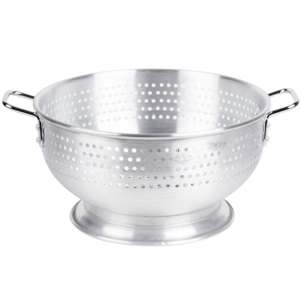 8 QT Heavy Duty Aluminum Colander With Base & Handles