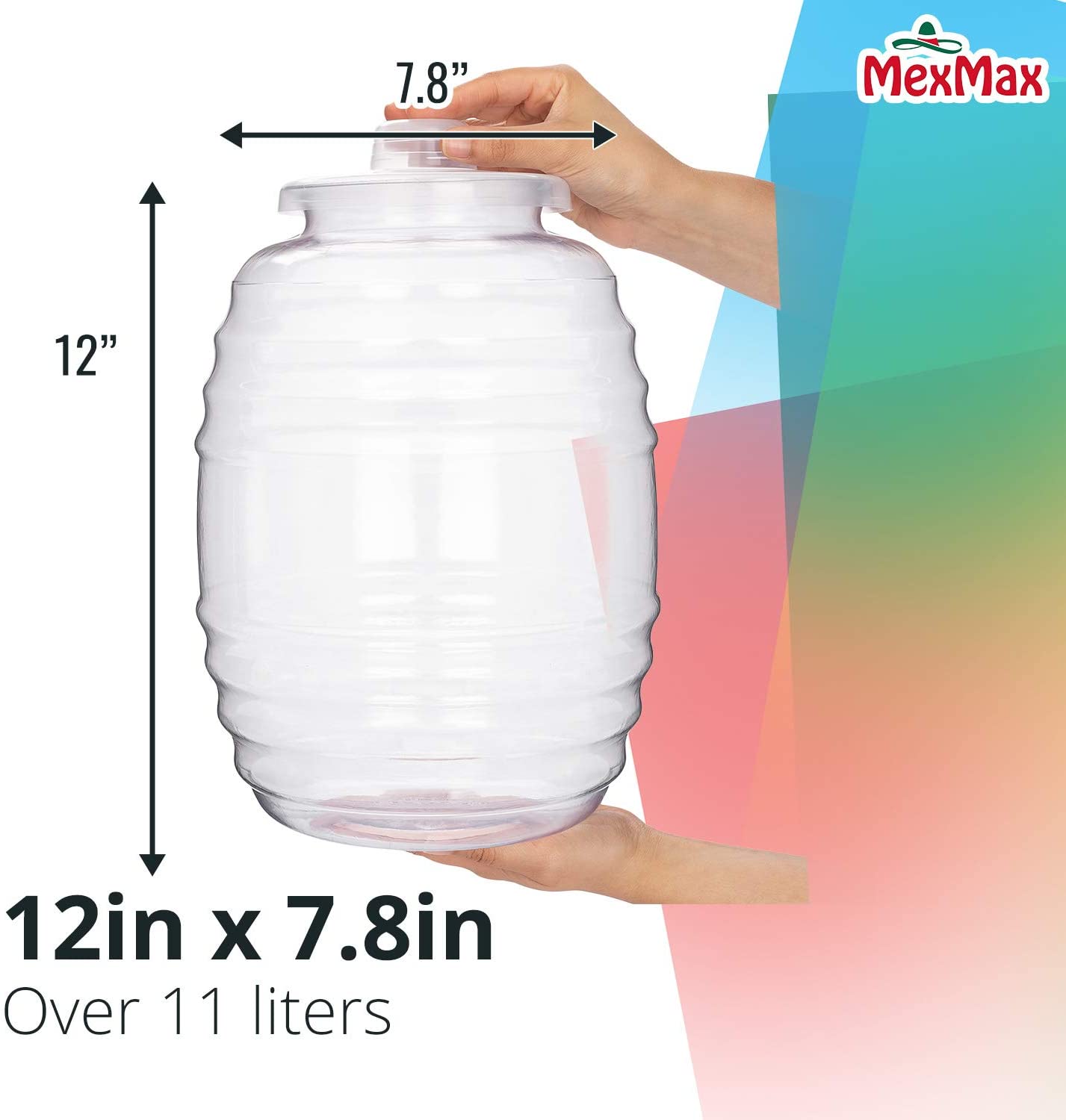 5 Gallon Jug with Lid - BPA Free - Aguas Frescas Vitrolero Plastic Water  Container - 5 Gallon Drink Dispenser - Large Beverage Dispenser Ideal for