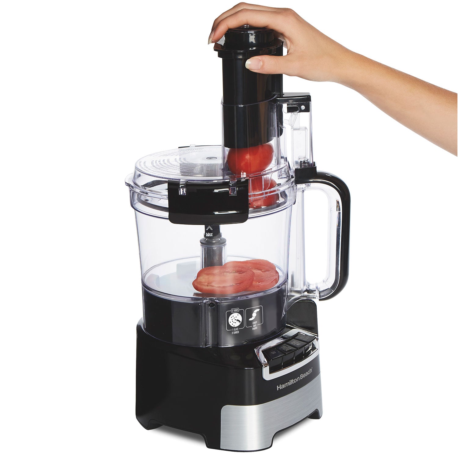 Food Processor Hamilton Beach,10-Cup Stack & Snap with Big Mouth