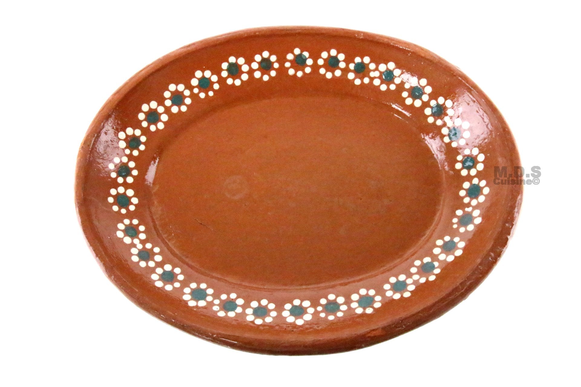 27cm Brown Round Clay Plate – R & B Import