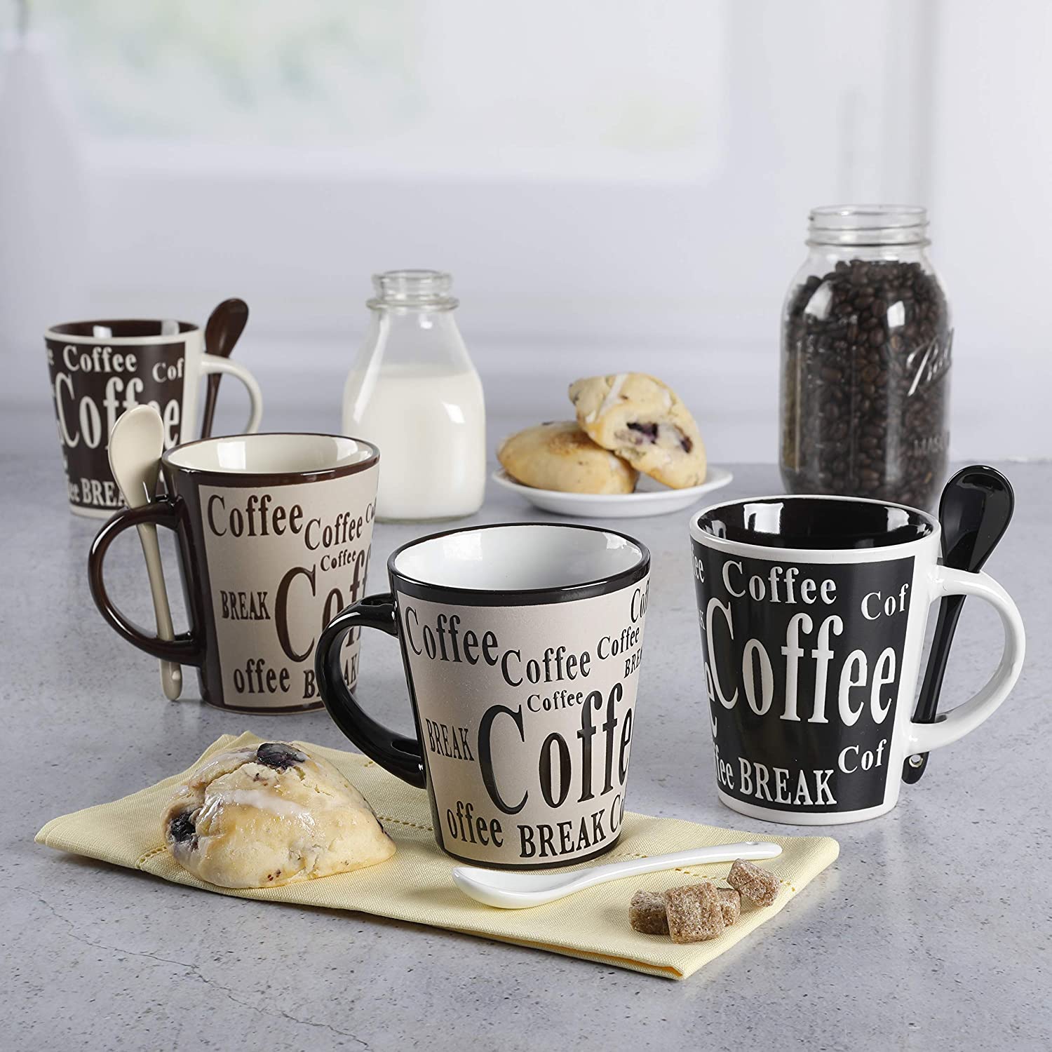 8 PC Mr. Coffee Mug Spoon Set R B Import