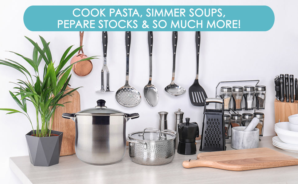 Stock, Soup, Pasta Pots, Large Stainless Steel and Enameled on Steel Pots  Shop